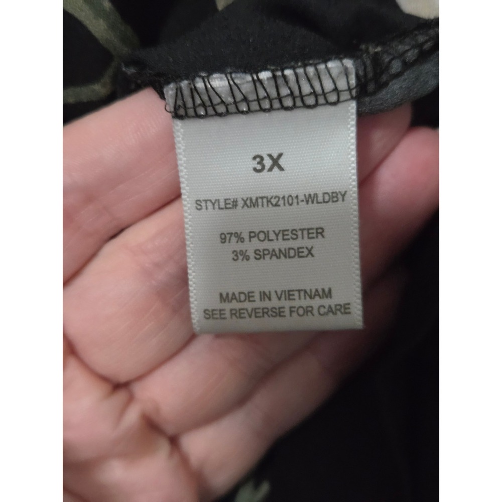 Always Indigo Women 3X Black Floral Ruffle Neck Sleeveless Blouse XMTK2101-WLDBY - Picture 3 of 4